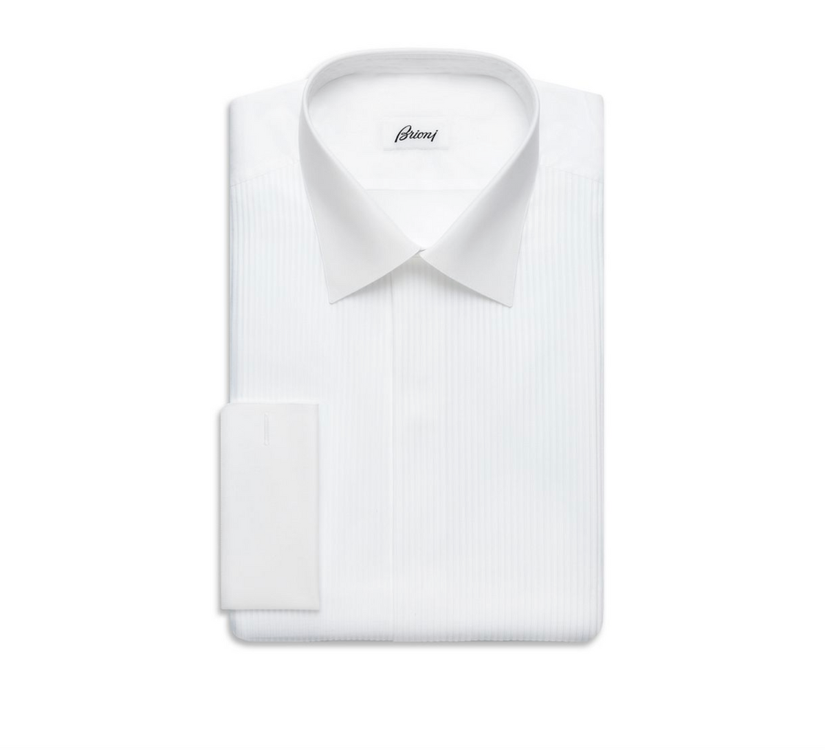 WHITE EVENING SHIRT WITH PLASTRON by BRIONI Gene Hiller Menswear