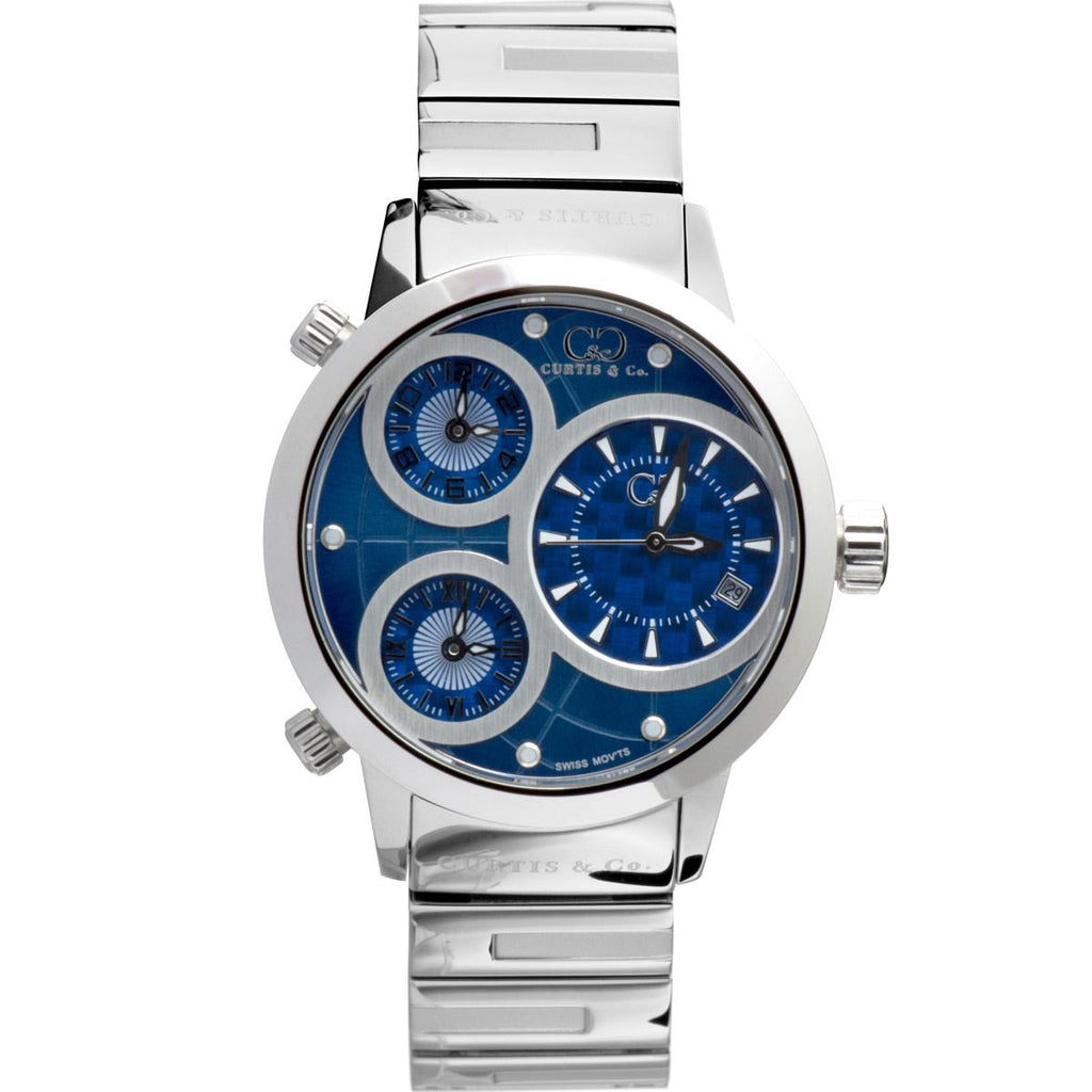 BIG TIME WORLD (50mm) BLUE DIAL / STAINLESS STEEL