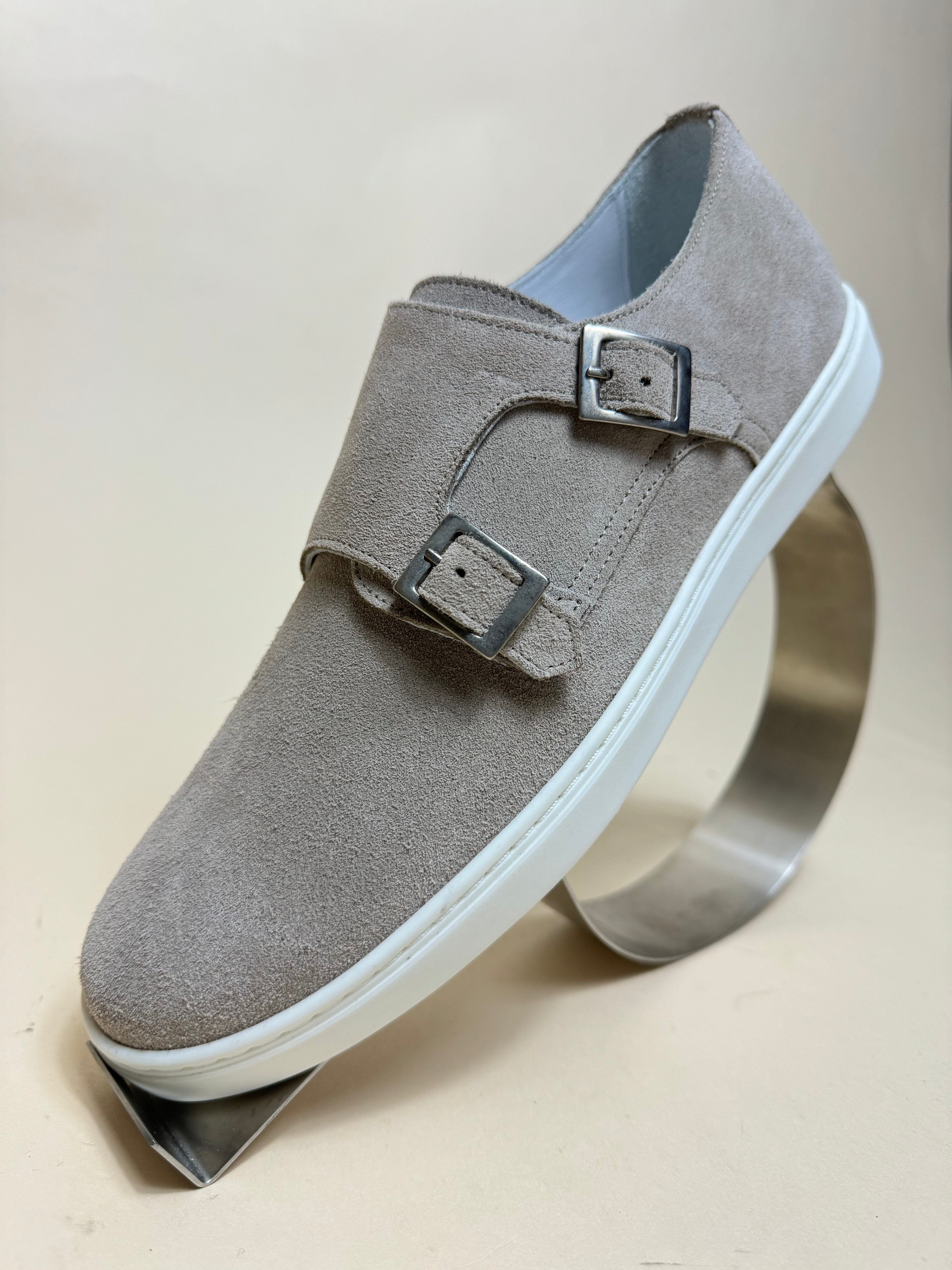 Rare Ted Baker Men\'s Double Monk Suede Shoes in Olive Gray Alfani Men main image 2