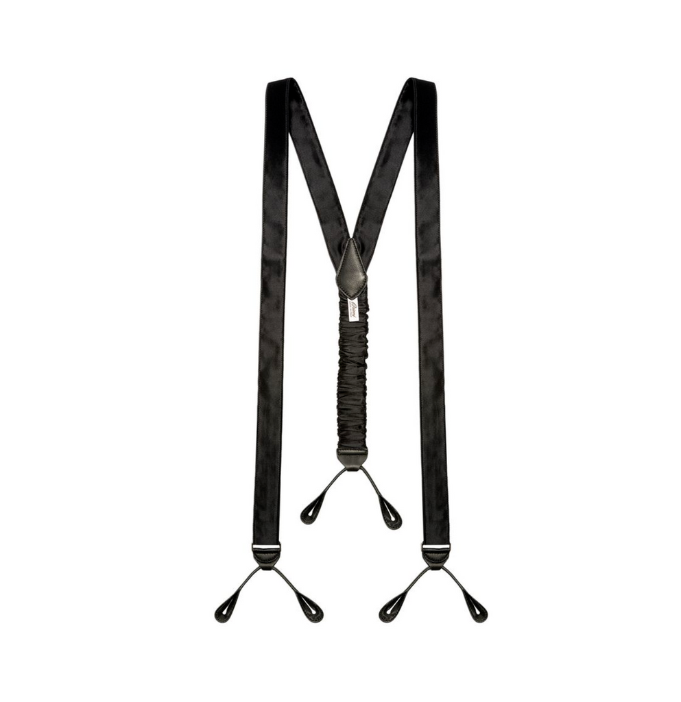 White and Black Tuxedo with Gold - Black Tie Suspenders / Braces with –  Stratton Suspender Co.