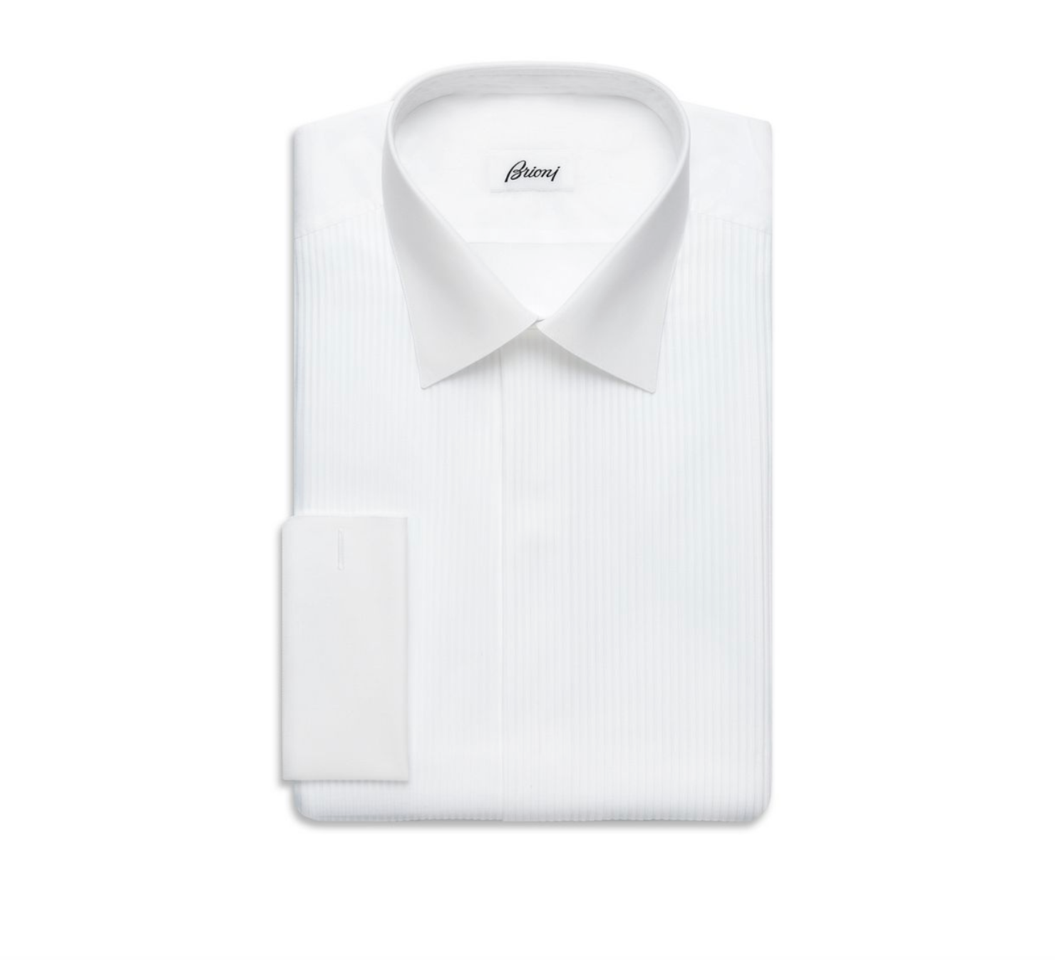 WHITE EVENING SHIRT WITH PLASTRON by BRIONI