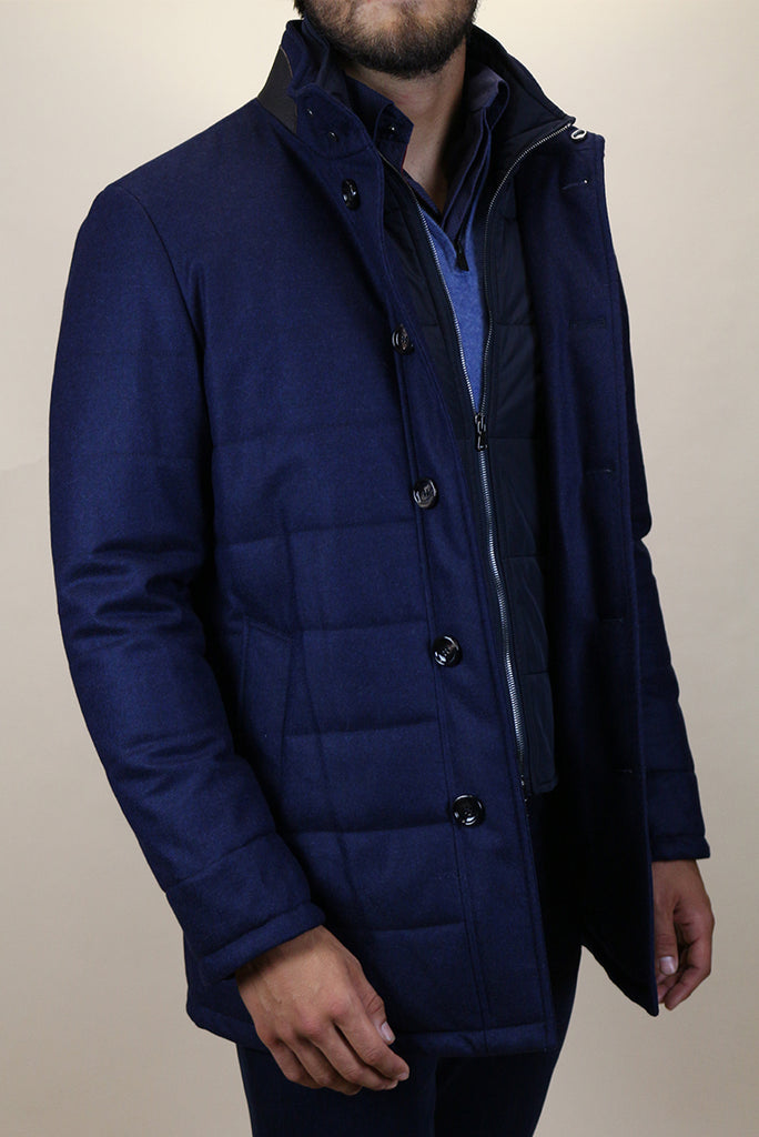 Luxurious Navy Quilted Jacket