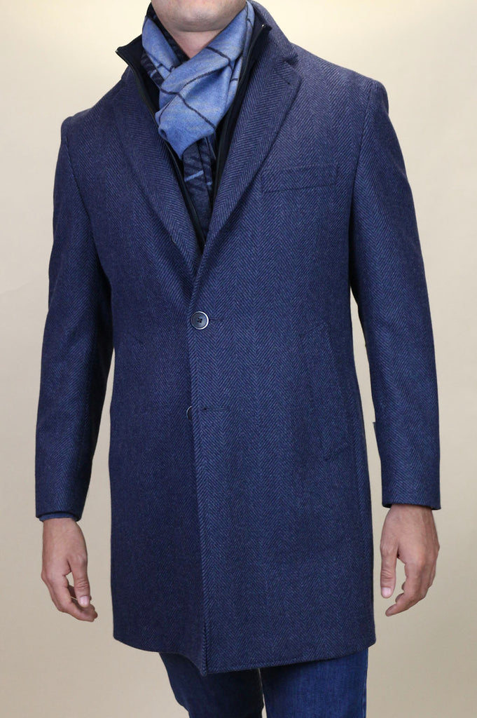 Cashmere and Wool Herringbone Overcoat